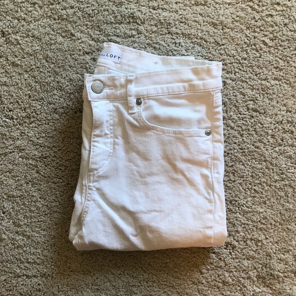 Loft White Slim Pocket Straight Leg Jeans